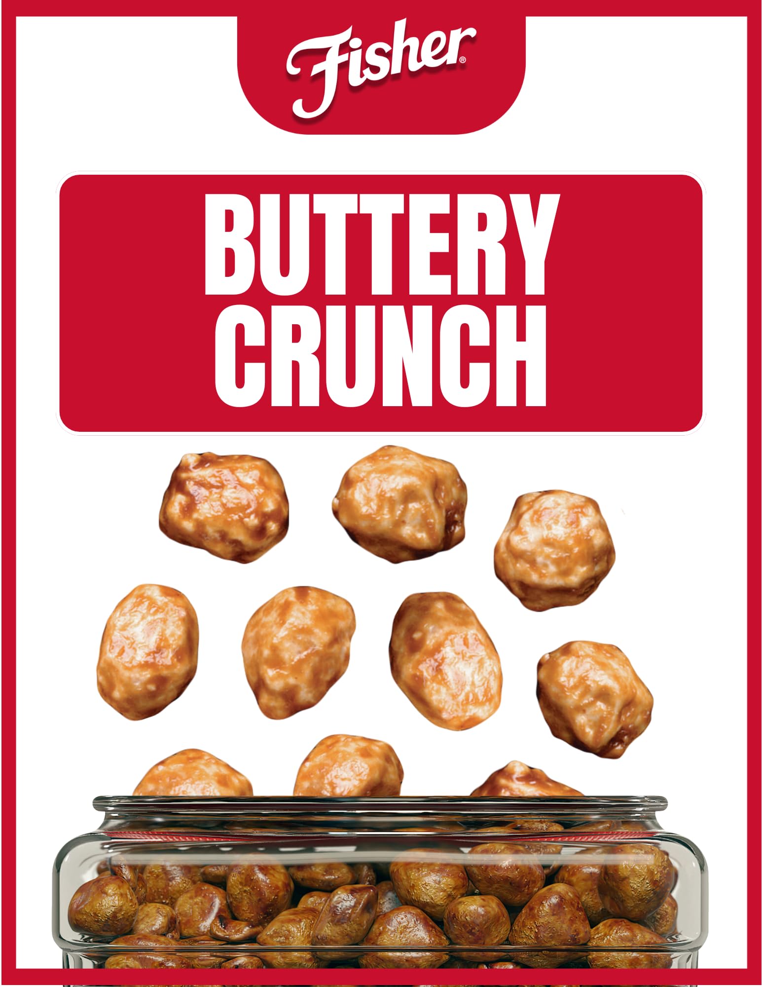 CHEF'S NATURALS open canister top view showing glossy coated peanuts