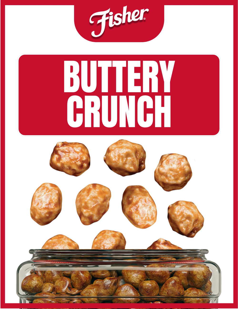CHEF'S NATURALS open canister top view showing glossy coated peanuts