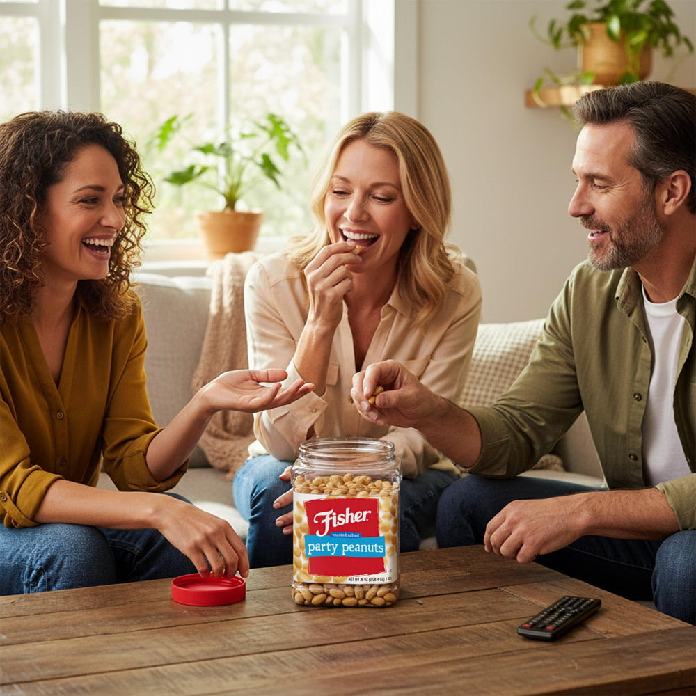 CHEF'S NATURALS Fisher peanuts mixed in trail mix showing recipe-ready benefit