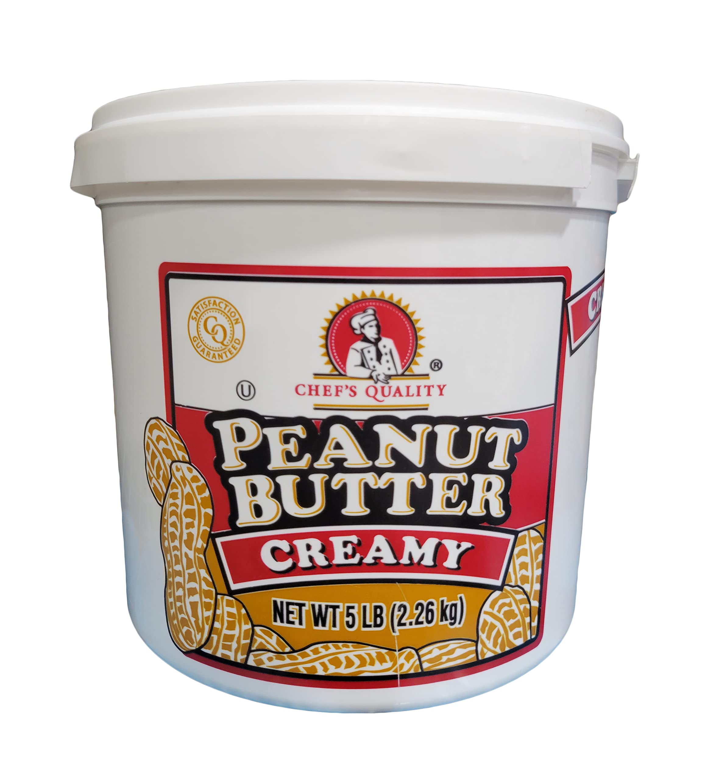 Chef's Quality 5 lb tub front view showing label and resealable lid, easy bulk service
