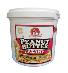 Chef's Quality 5 lb tub front view showing label and resealable lid, easy bulk service