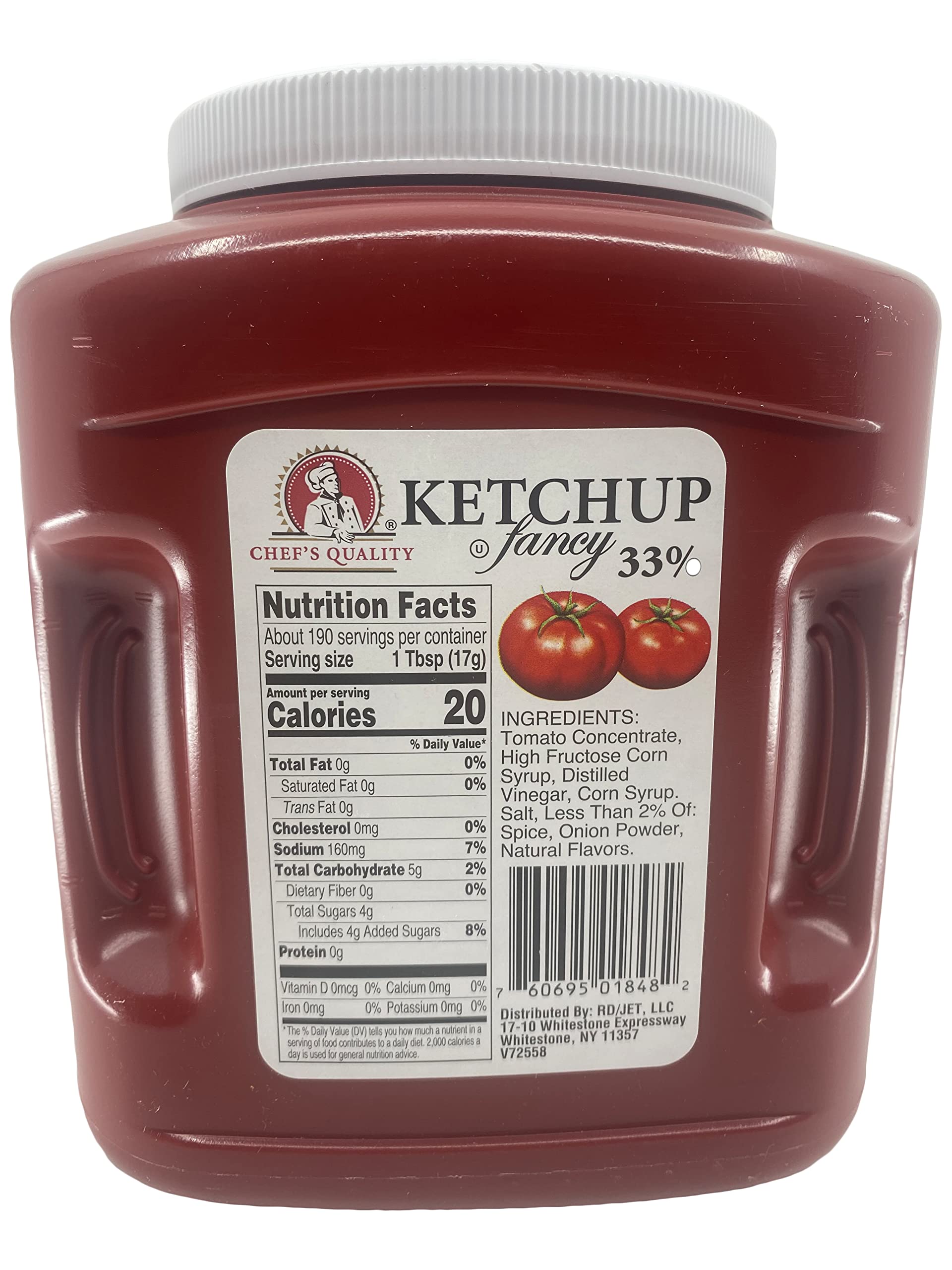 Chef's Quality ketchup poured close-up showing thick texture and consistent pour benefit
