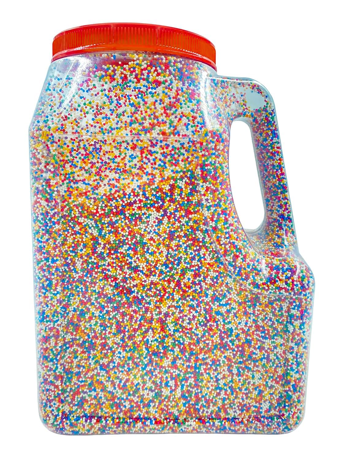 Chef's Quality rainbow sprinkles in bowl with scoop for portioning and cost control