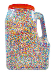 Chef's Quality rainbow sprinkles in bowl with scoop for portioning and cost control