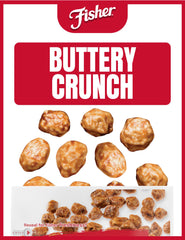 CHEF'S NATURALS Fisher close-up of butter toffee coating highlighting crunchy texture benefit