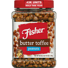 CHEF'S NATURALS Fisher front canister showing full 42 oz product and resealable lid benefit