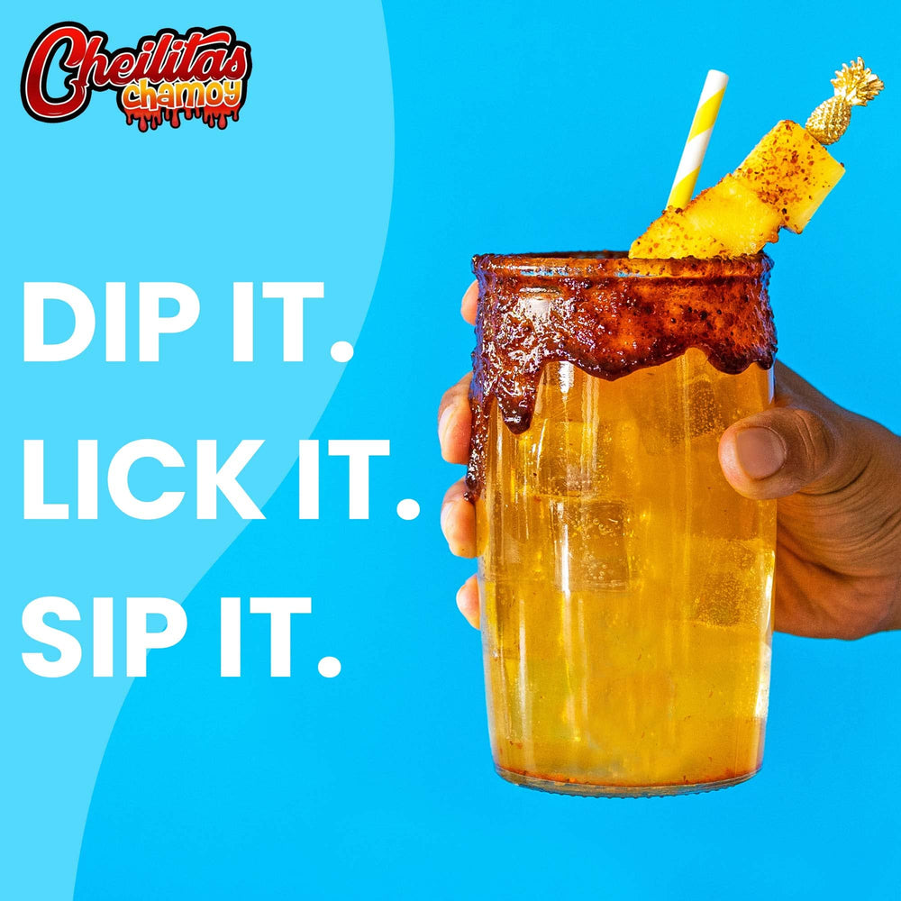 Cheilitas Chamoy open jar with spoon showing brand ready-to-use consistency