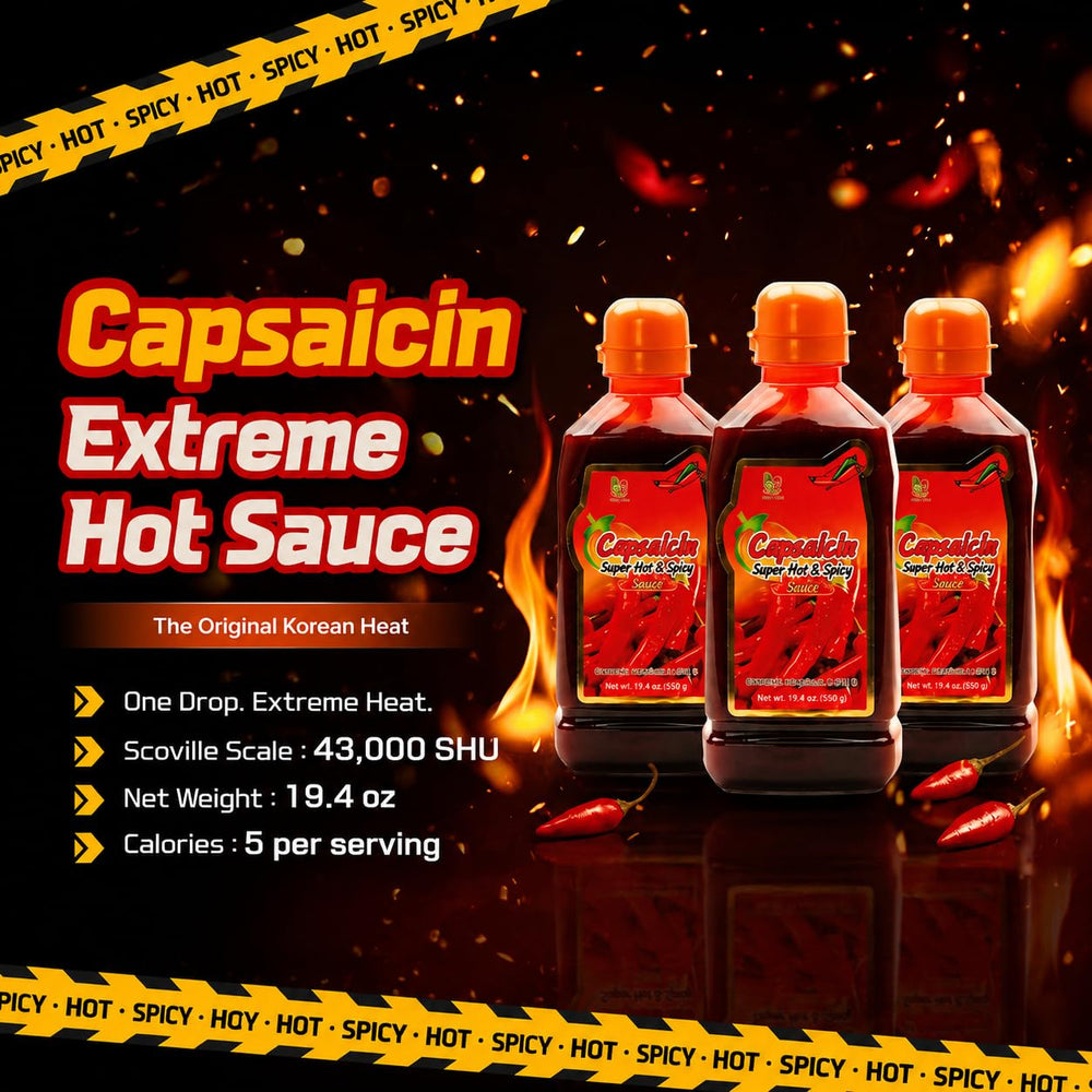 CHEON MAT drizzled over spicy noodles, showcasing bold flavor boost for prepared dishes