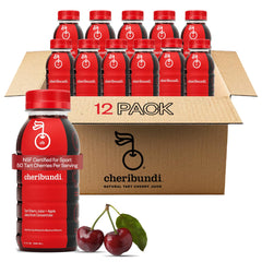 Cheribundi bottle front packaging showing brand and single-serve convenience benefit