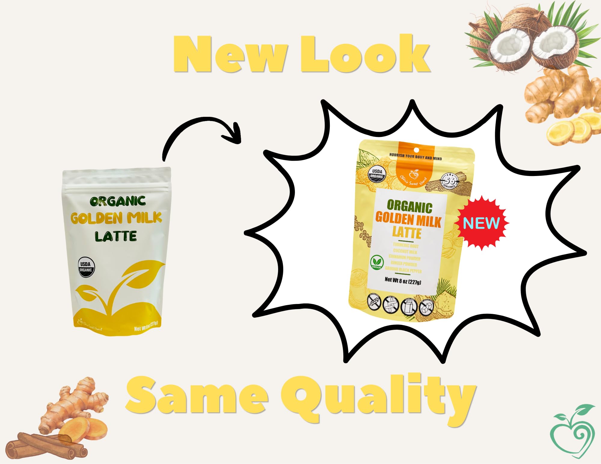 Chérie Sweet Heart golden milk latte in cup illustrating creamy, frothy beverage enjoyment
