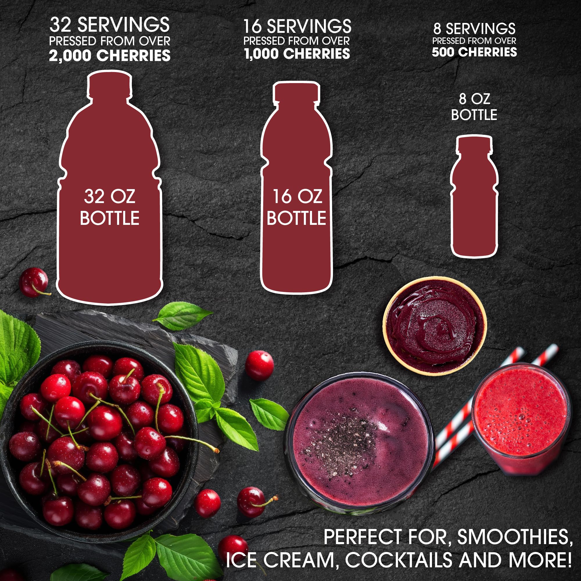 Cherry Bay Orchards concentrate blended into a smoothie, adds tart cherry flavor and color