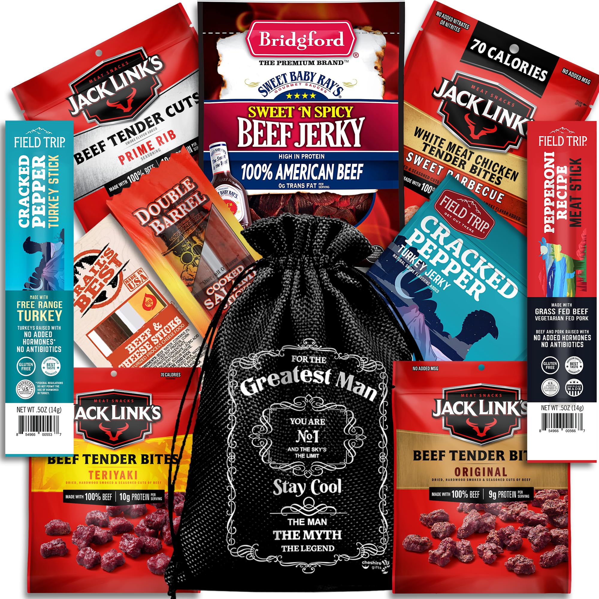 Cheshire Gifts front packaging showing full jerky assortment and gift appeal