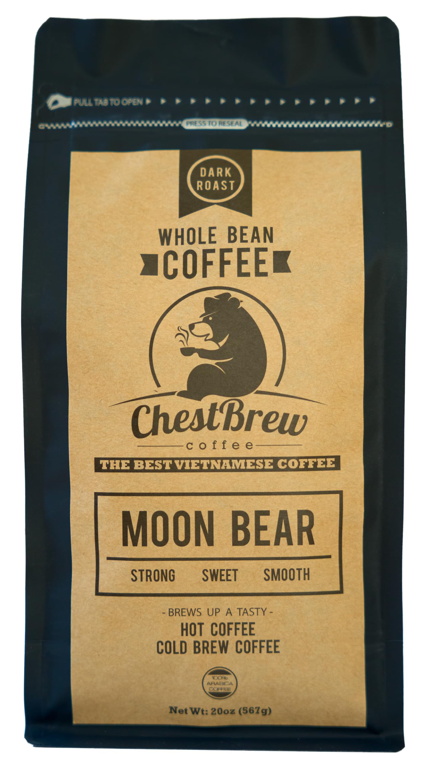 ChestBrew Moon Bear front packaging showing label and 20 oz size advantage