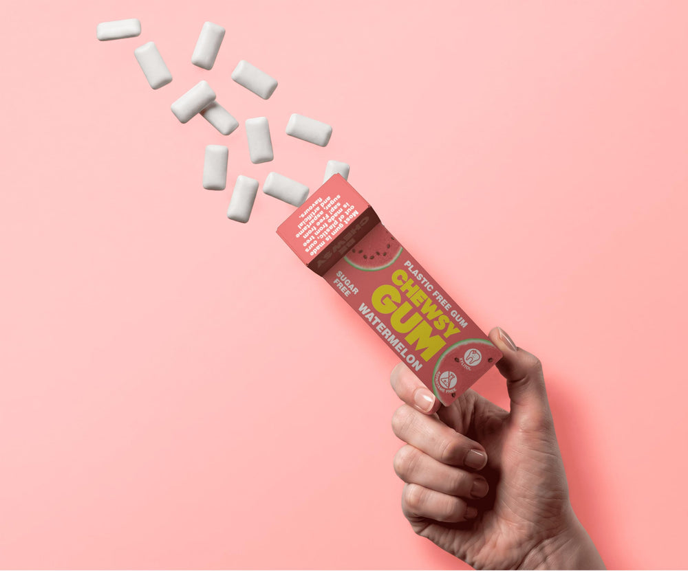 CHEWSY in a pocket showing easy on-the-go access and freshness