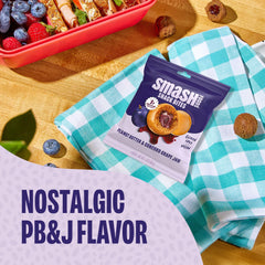 Chia Smash cross-section revealing grape jam center and seed butter for nostalgic PB&J taste