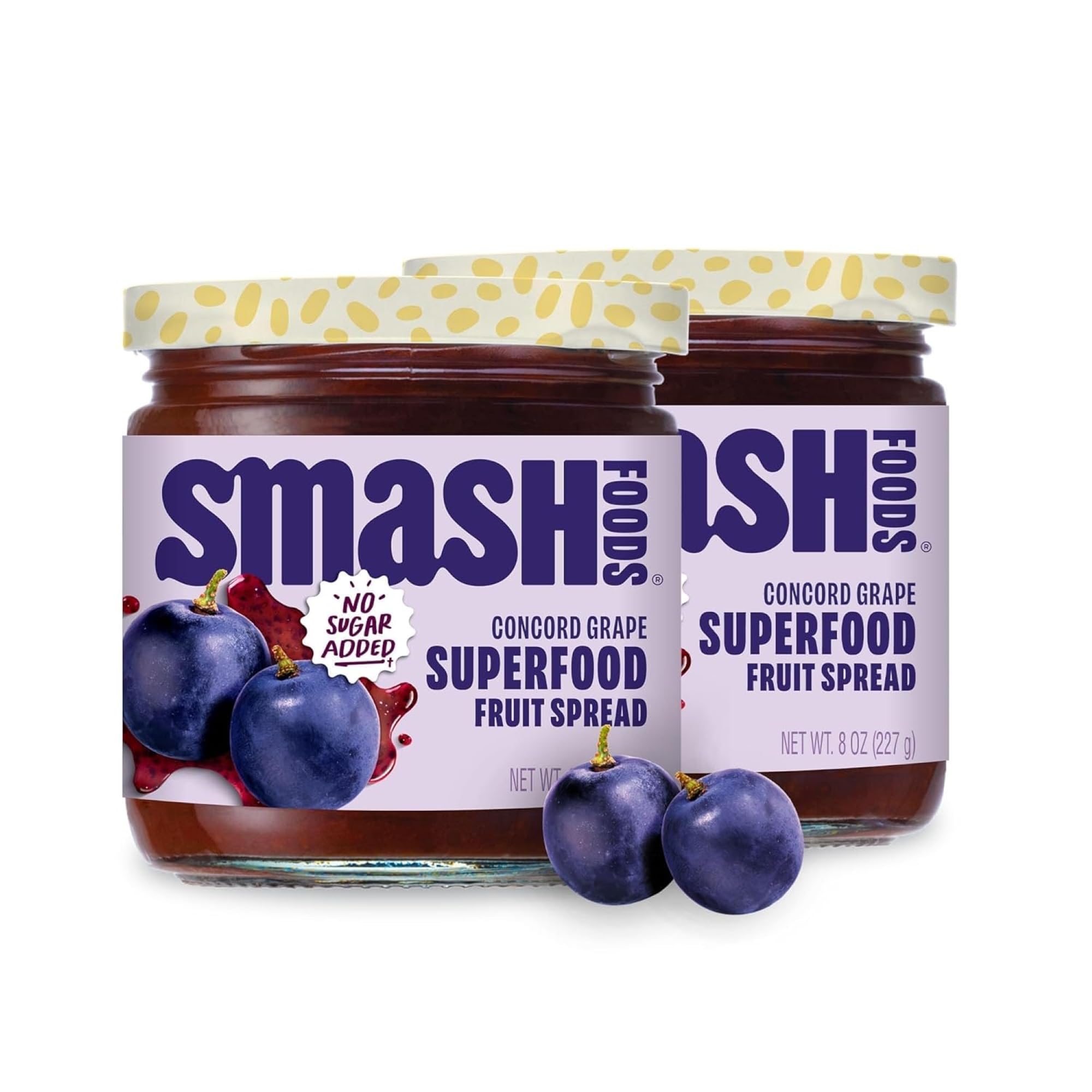 Chia Smash front jar view showing label and wholesome packaging benefit