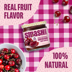 Chia Smash open jar with spoon demonstrating spreadable consistency