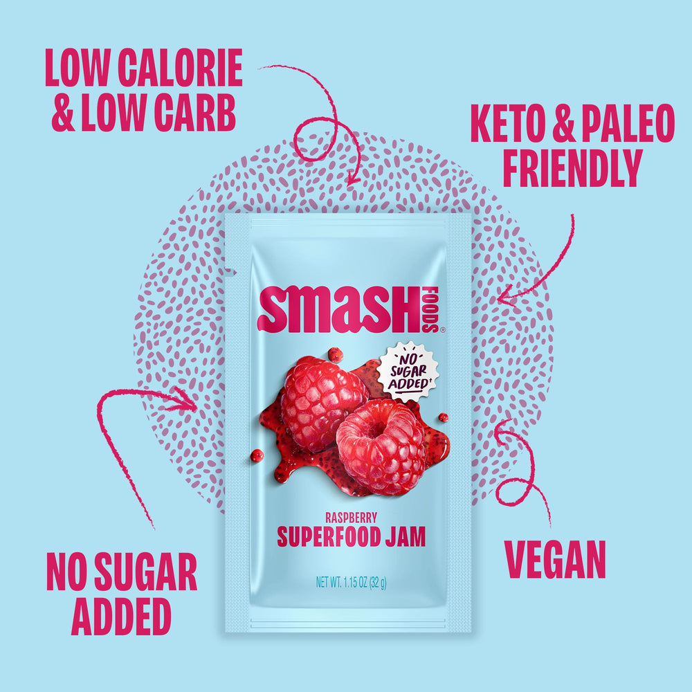 Chia Smash jam texture with visible chia seeds showcasing natural thickening benefit