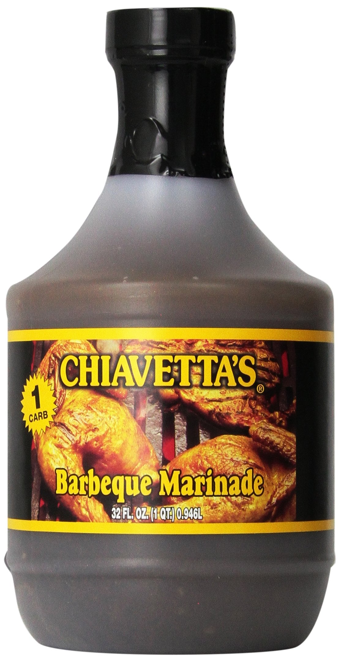 Chiavetta's 32oz bottle front label showing brand and flavor, promising consistent barbecue taste