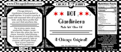Chicago Johnny's jar next to common kitchen items showing 16 fl oz scale
