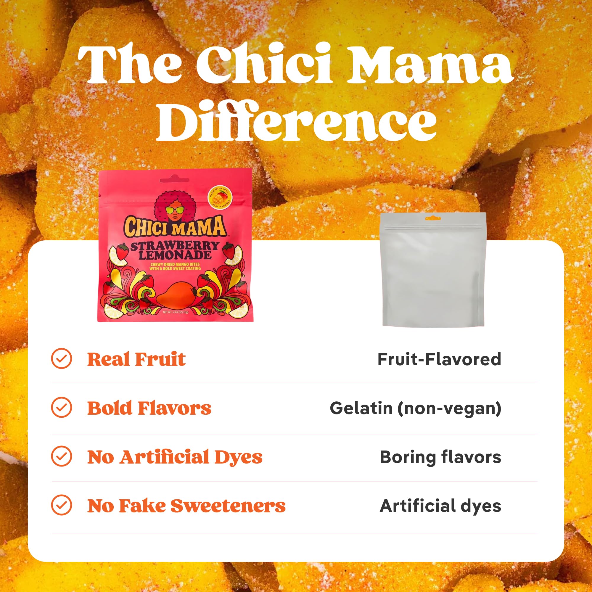 Chici Mama individual sealed pouches arranged to show portability and freshness