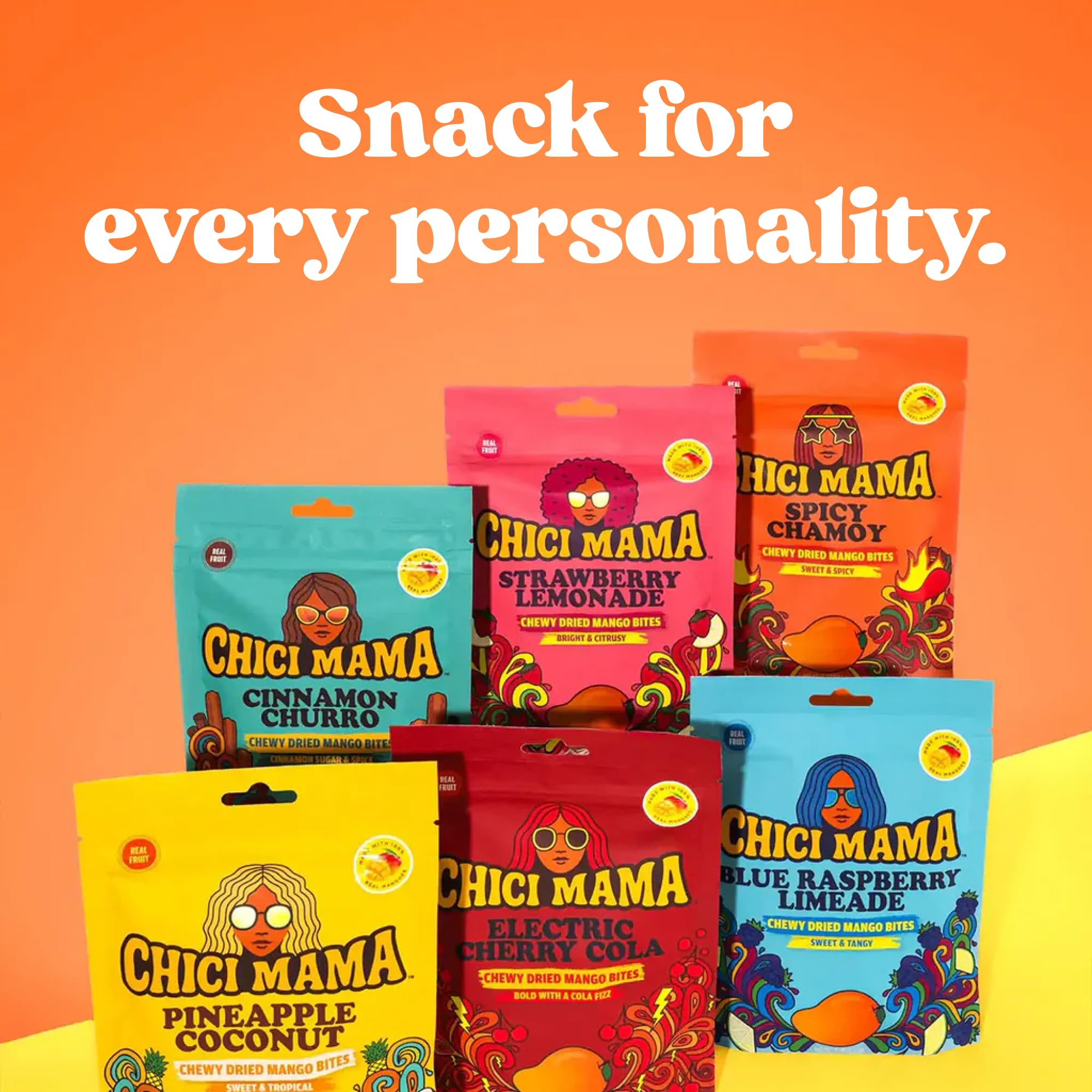 Chici Mama mango bite in hand illustrating portion size and easy snacking
