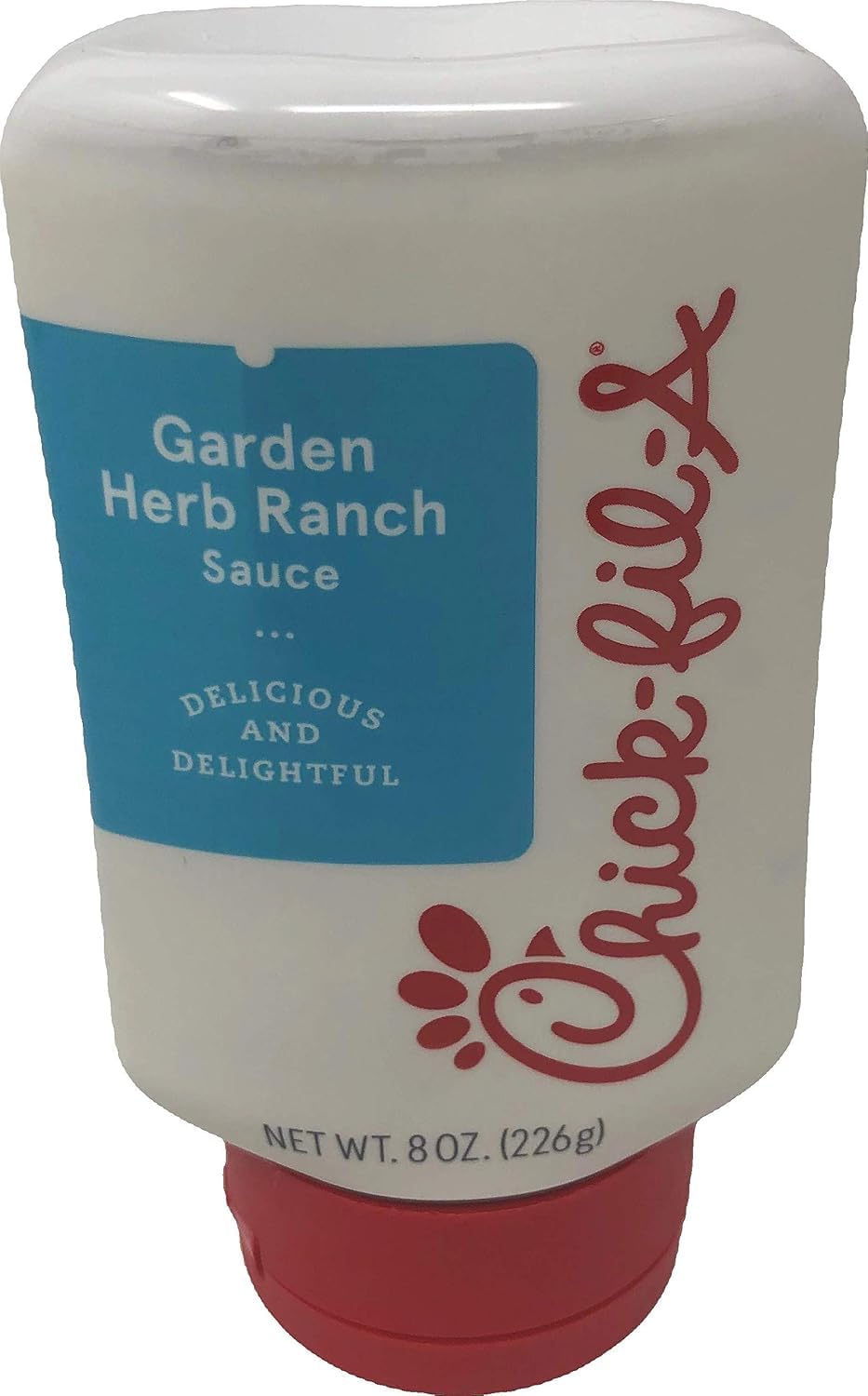 Chick‑Fil‑A Garlic Herb Ranch front bottle showing label and resealable cap for easy storage