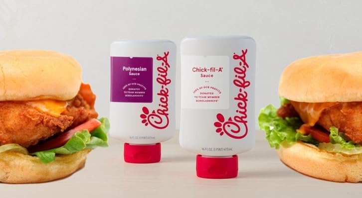 Chick-fil-A sauces in kitchen setting suggesting meal inspiration and ease