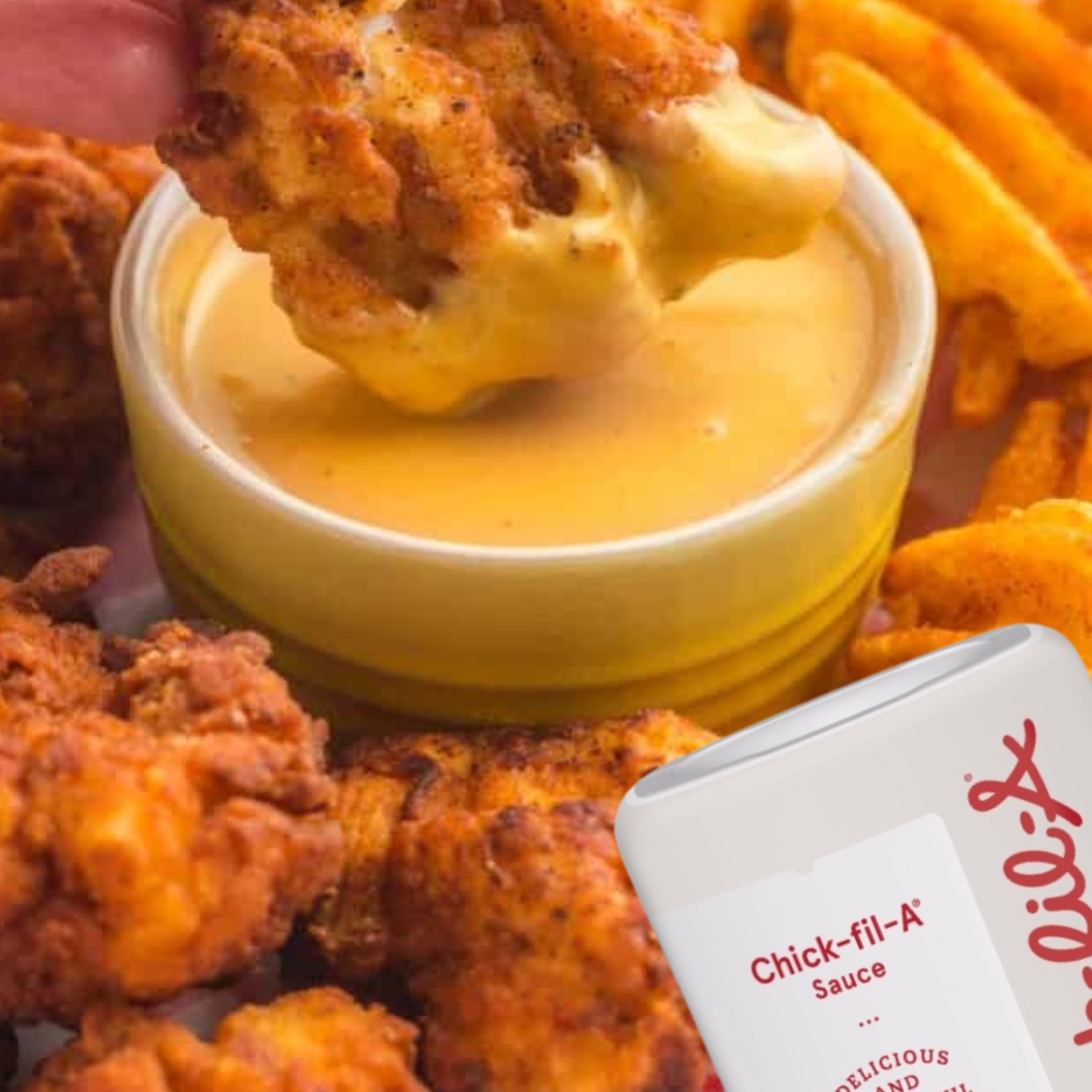 Chick-fil-A sauces served with fries illustrating dipping convenience