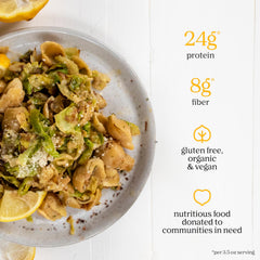 Chickapea cooked shells in bowl ready to eat, showing hearty texture and appeal