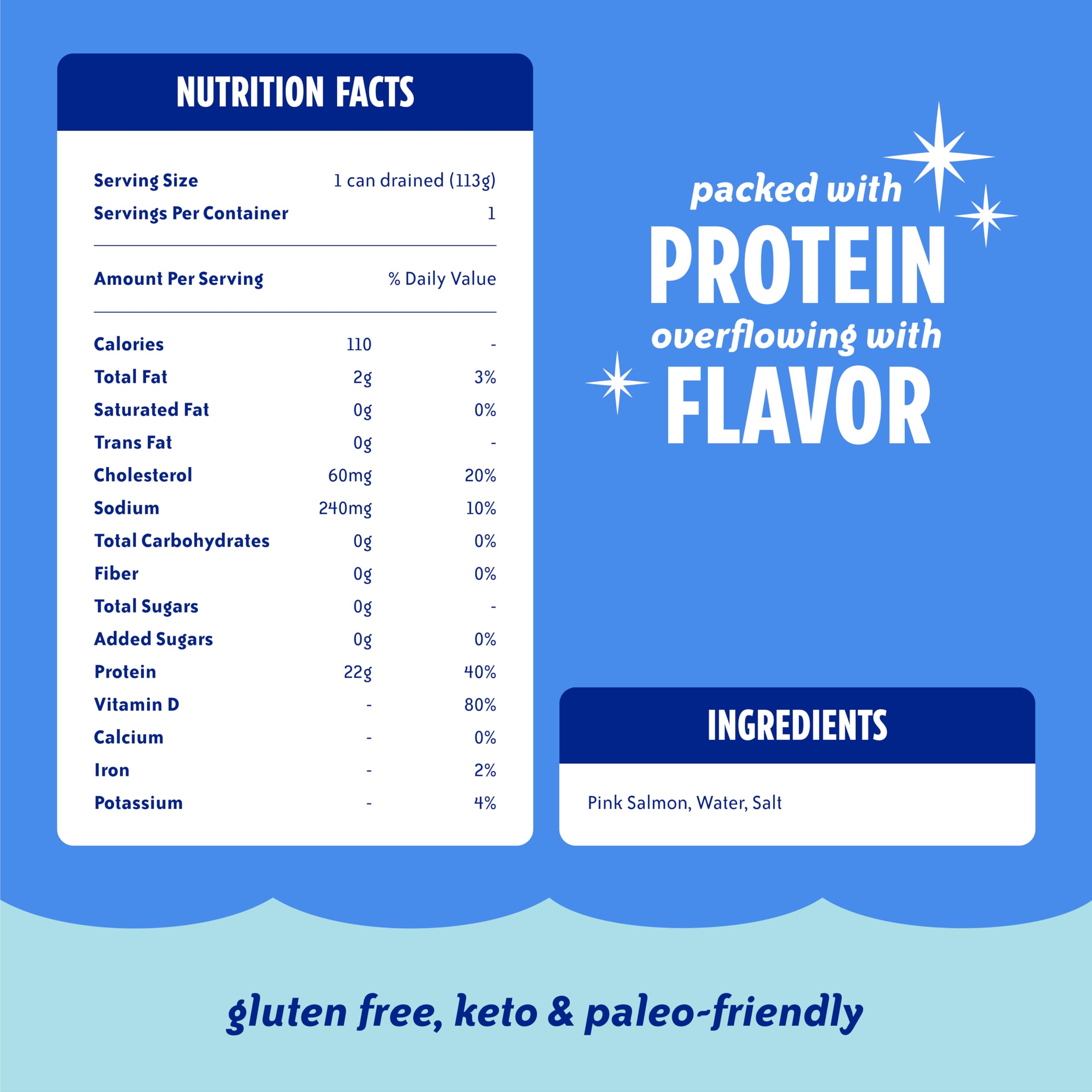 Chicken of the Sea label and nutrition facts with MSC certification for sustainability