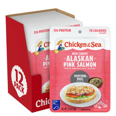 Chicken of the Sea front box packaging showing 12 packets and benefits