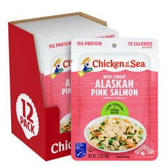Chicken of the Sea front box showing 12-packet bulk convenience and easy storage