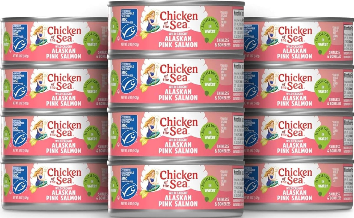 Chicken of the Sea front packaging showing 12-pack benefit and convenience