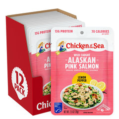 Chicken of the Sea front packaging showing lemon pepper pouches and bulk savings