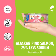 Chicken of the Sea open can with shredded salmon showing flaky texture benefit