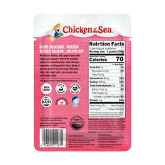 Chicken of the Sea opened packet revealing seasoned salmon ready-to-eat