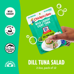 Chicken of the Sea pouch open showing tuna texture and ready-to-eat
