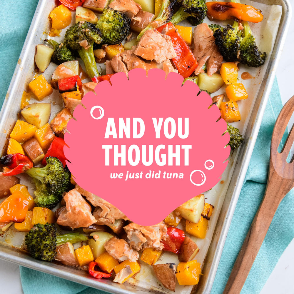 Chicken of the Sea salmon added to salad bowl for protein-packed lunch