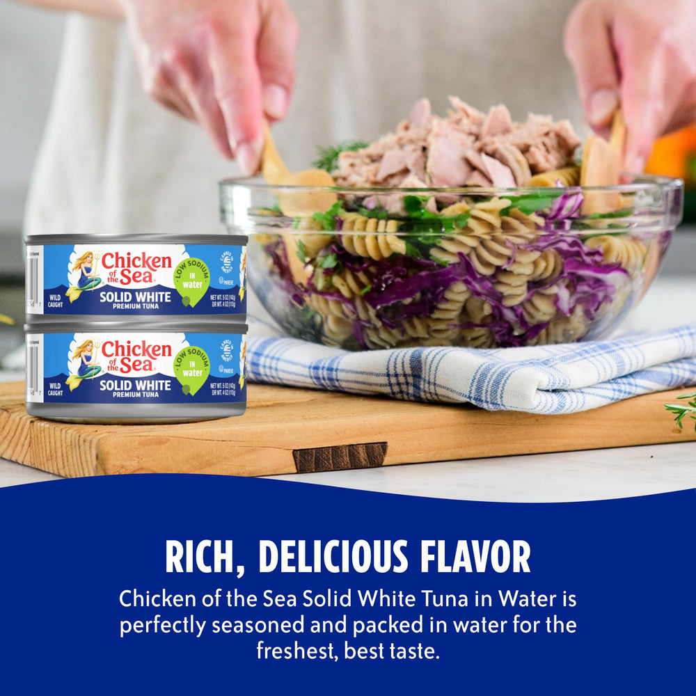 Chicken of the Sea tuna served on salad showcasing healthy, ready-to-eat benefit
