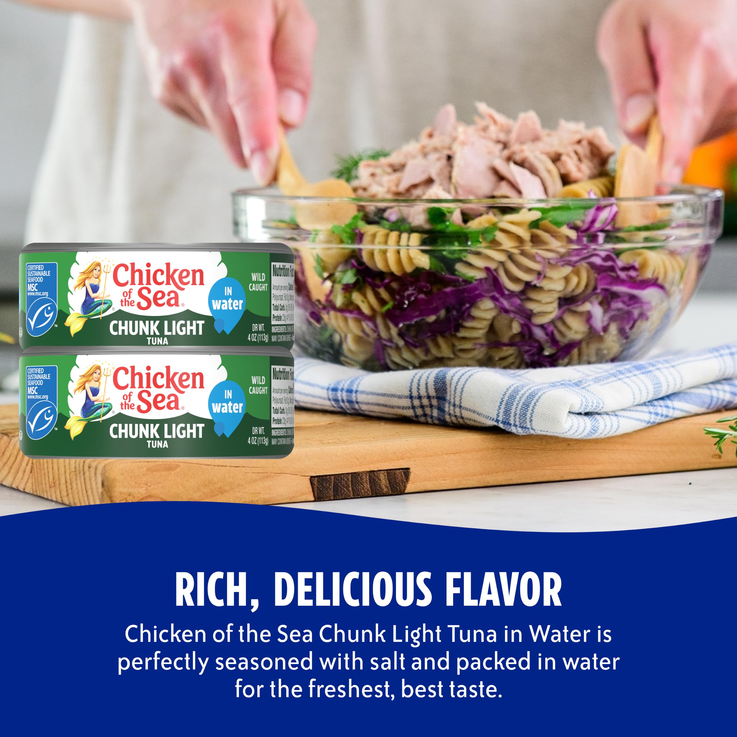 Chicken of the Sea tuna salad sandwich plated for quick, flavorful lunch