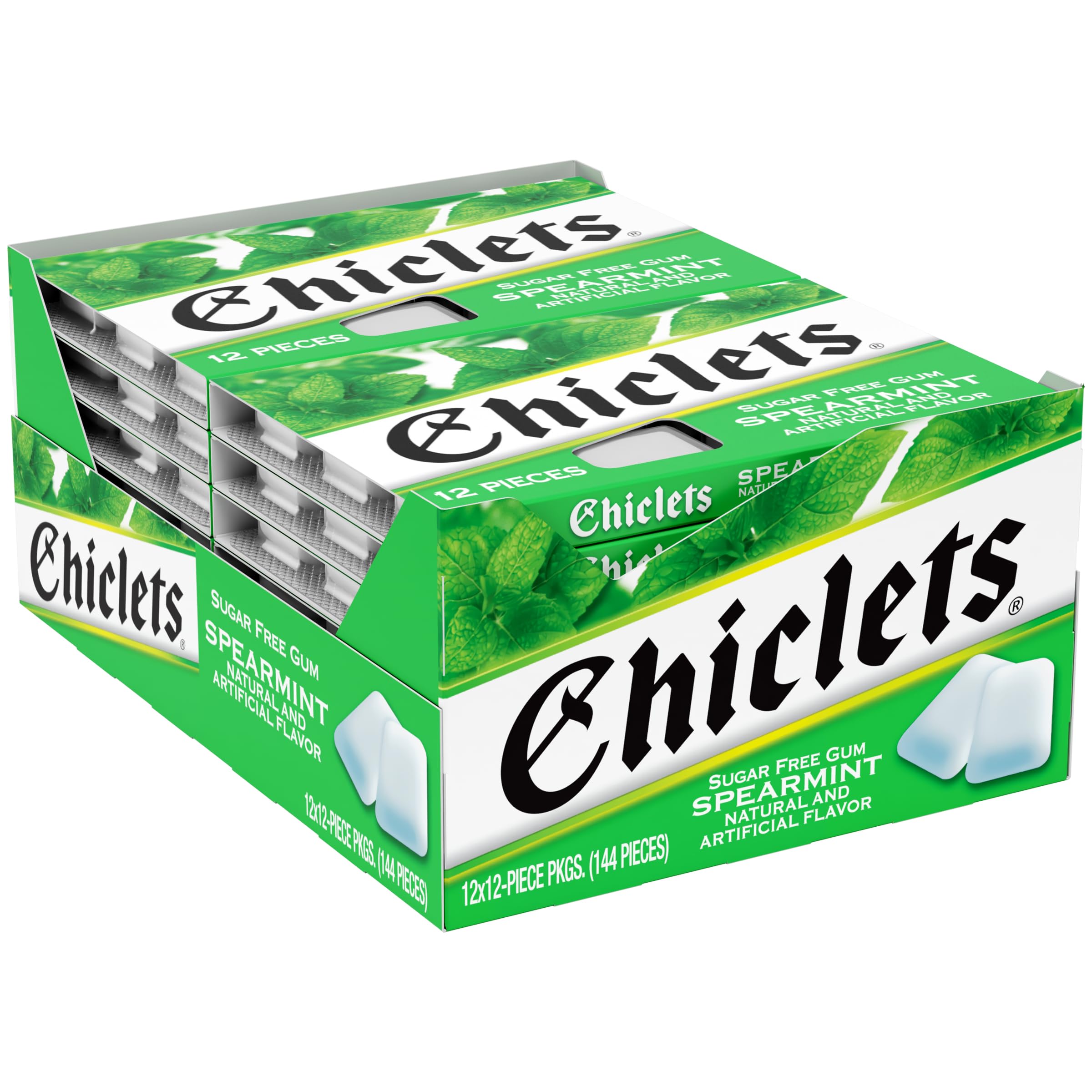Chiclets open wallet pack closeup revealing candy‑coated pellets and easy access