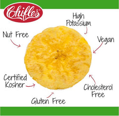 Chifles chip close-up highlighting crisp texture and natural sweet plantain flavor