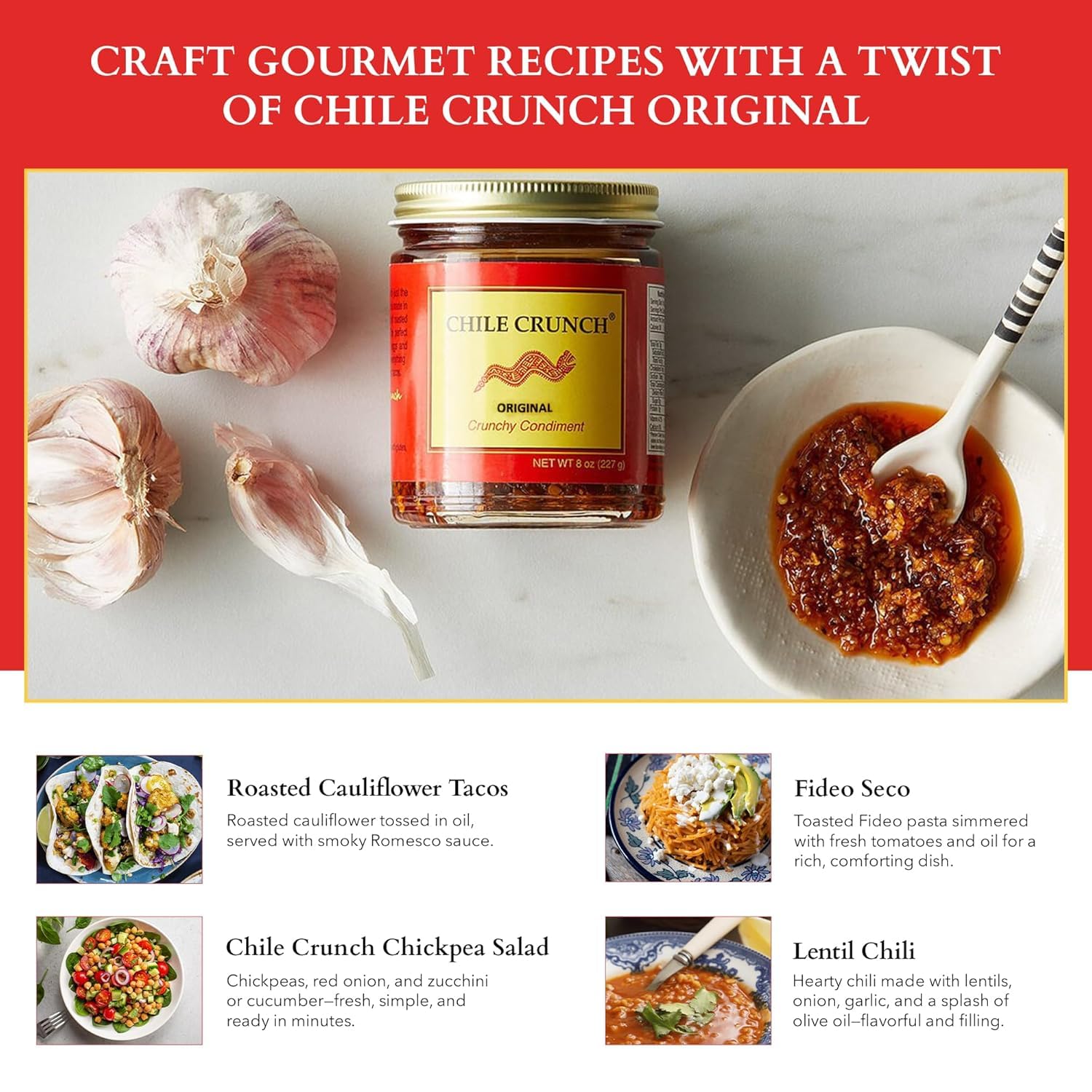 Chile Crunch jar in kitchen setting suggesting everyday versatile condiment use