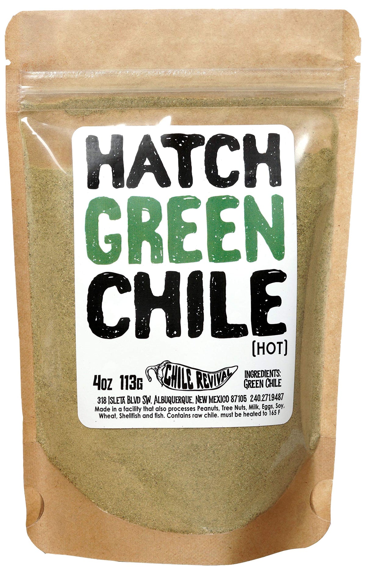 Chile Revival front jar showing label and 4oz size, boosts authentic flavor