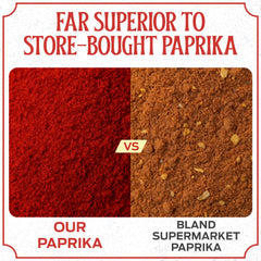 CHILI-TRADE paprika heap on wood highlighting rich color and vibrant hue