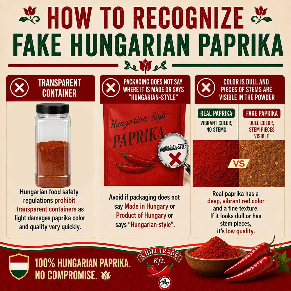 CHILI-TRADE product label with Kalocsa seal proving regional authenticity