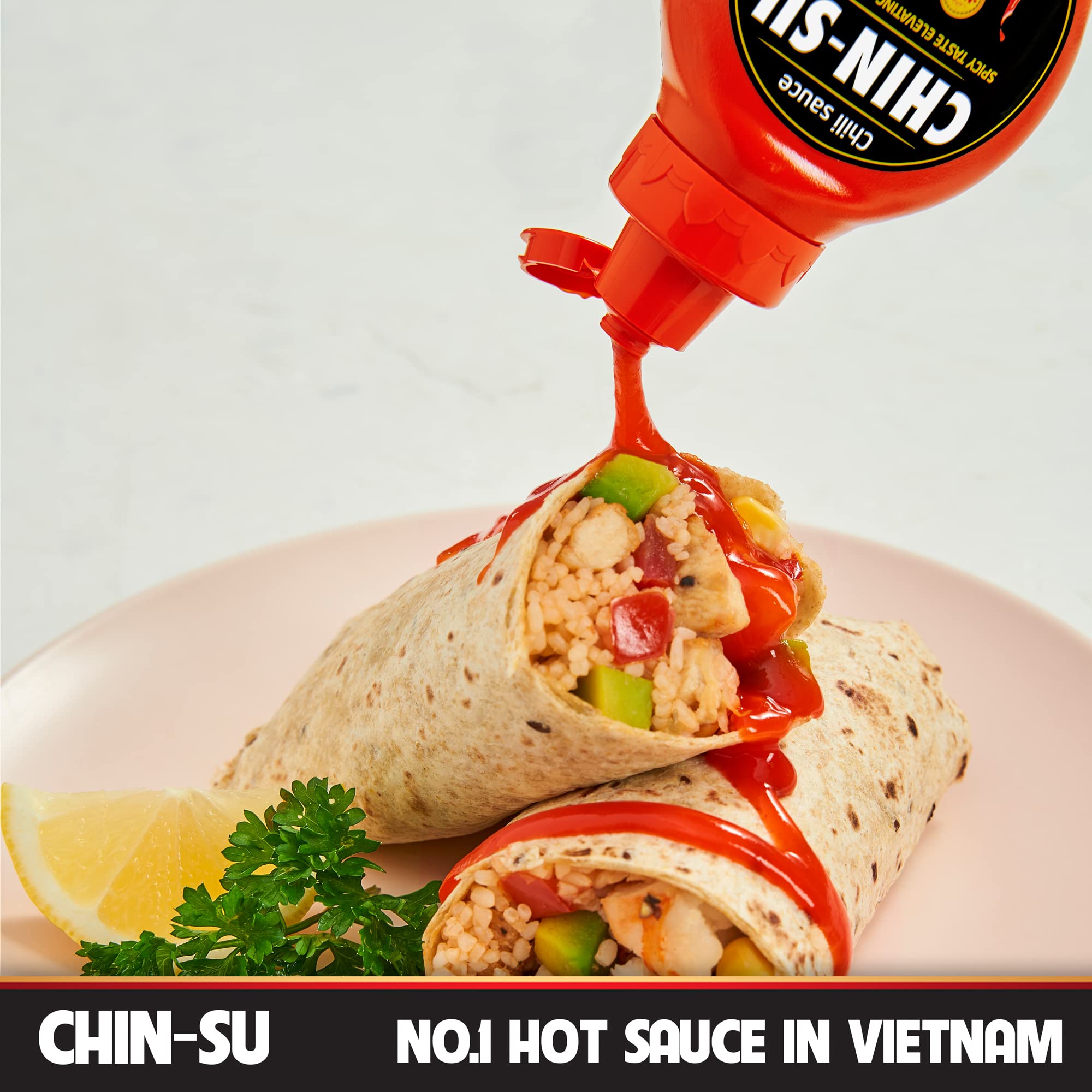 CHIN-SU bottle in hand indicating 1.1 lb size and practical value