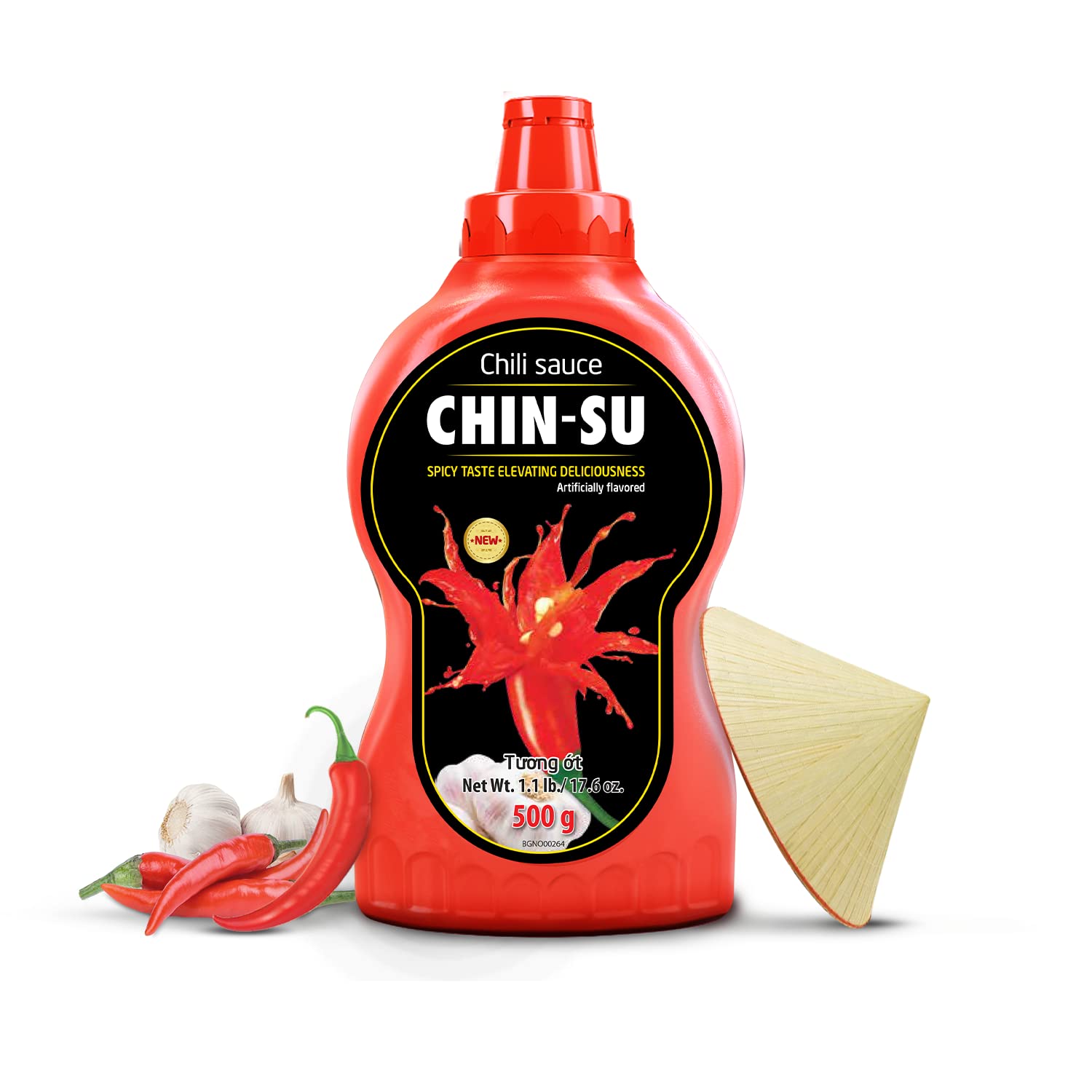 CHIN-SU front bottle view showing branding and serving convenience