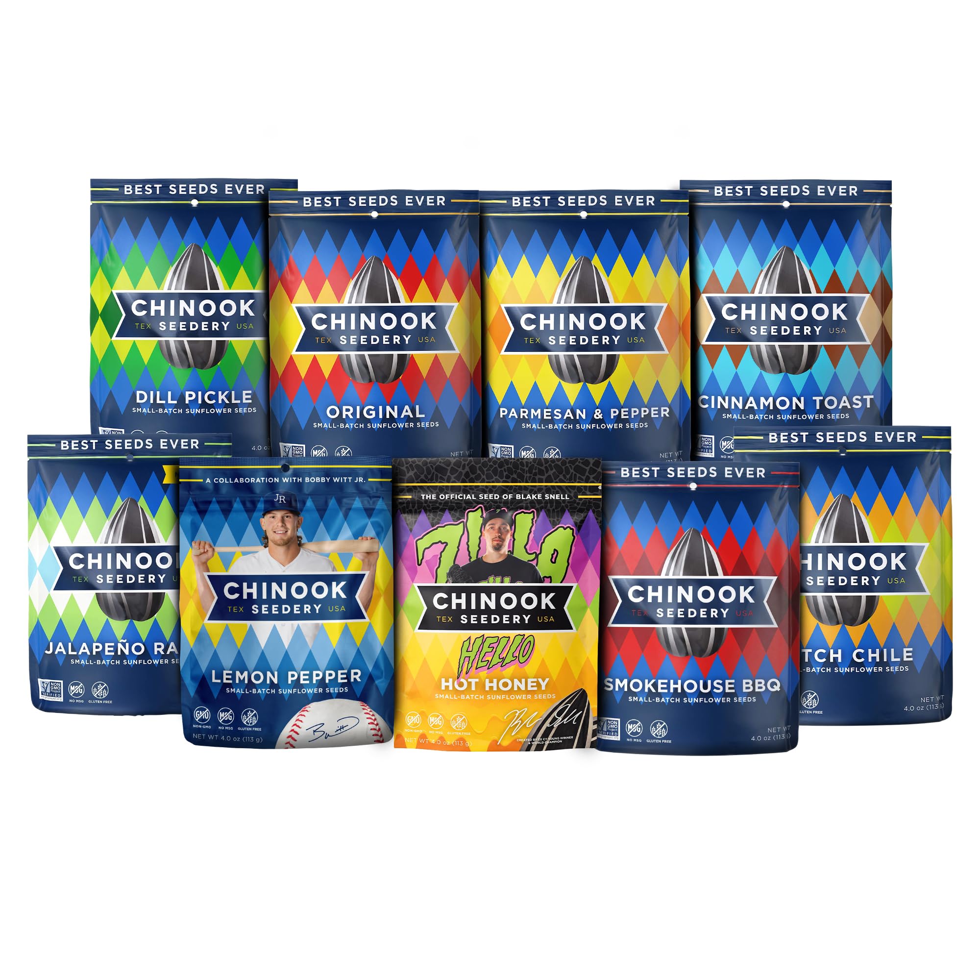 Chinook Seedery front packaging showing variety pack convenience